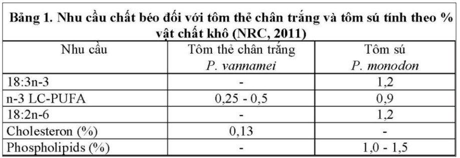 nhu cau lipid cua tom 01